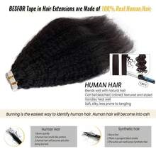 Kinky Straight Tape In Hair Extensions 50g/20pcs Brazilian Remy Human Hair Yaki Tape Ins Hair Invisible Glue Natural Black - Natural Black - View 3