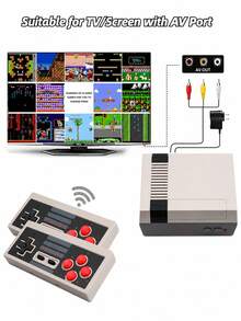 Classic Retro Game Console, AV Output, 8-Bit NES Video Game System, 620 Built-In Games, With 2 Classic Controllers - View 4