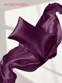 HONEYMOON 1pc Satin Pillowcase - Shiny Satin Silk Pillowcase, Luxurious Silky, Ultra Soft & Breathable, Envelope Closure, No Filling - Suitable For Home, Dorm, Sofa, Car - Purple - View 1