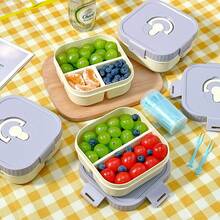 PP Microwaveable Compartment Bento Box Adult, Divided Portable Lunch Box For Student, Leakproof Small Lunch Containers With Lids, Cute Japanese Bento Box, Mini Snack Fruit Container For School - Multicolor - View 7