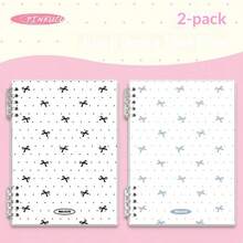 Buku Catatan Lembar Lepas Motif Polkadot dan Pita Ukuran A5/B5 (60 Lembar/120 Halaman) Buku Catatan Gaya Estetik Tinggi untuk Siswi SMP, Perlengkapan Penting untuk Kembali ke Sekolah, Scrapbooking dan Kolase - A5 - View 7