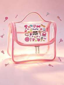 Waterproof Transparent Hair Care Product Storage Bag With Cartoon Printing Portable Hand Wash Bag,Items Are Clear At A Glance, No Need To Search For Hair Rings, Combs, Items Are Clear At A Glance, No Need To Search For Hair Rings, Combs - Multicolor - View 8