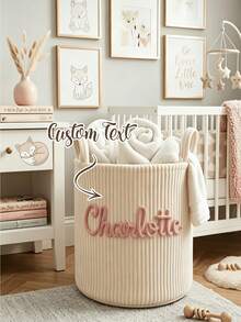 Large Capacity Foldable Customized Toy Storage Box With Name, Personalized Felt Toy Storage Basket, For Organizing Toys, Blankets, Leashes, Durable And Easy To Clean, Space-Saving, Playful Pet Design - Multicolor - View 8