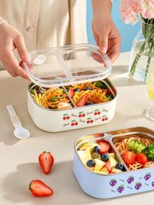 Kitchen Food Storage & Fresh-Keeping Box, Back To School Essential Large Capacity Lunch Box, Suitable For Adults, Equipped With Heat-Resistant Lid - Multicolor - View 3