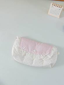 1 buah Tas Kosmetik Kartun Lucu Berbahan Quilted, Kapasitas Besar, Kantong Makeup dengan Dekorasi Pita Manis, Organizer Perlengkapan Mandi Portabel untuk Perjalanan & Penggunaan Sehari-hari, Kotak Pensil Feminin - MultiWarna - View 13