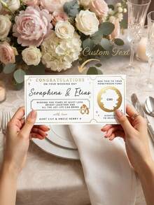 1pc Customized Text Wedding Scratch-Off Gift Card, Personalized Name Blessing Card, Newlywed Couple Wedding Anniversary Gift, Wedding Engagement Party Gift - Multicolor - View 12