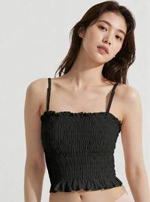 Mystèrelle 1件夏季新款女士冰絲美背包胸帶加厚背心,可內外穿著 - 黑色 - 查看 2