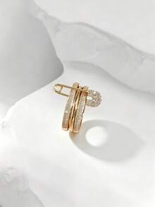 1pc Creative Fashion Personalized Micro-Inlaid Zirconia Triple Ring Brooch Ring For Women Daily Wear - Brooch Ring - View 24