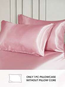 1 chiếc vỏ gối satin lụa, bảo vệ tóc và da, sang trọng mềm mượt, siêu mềm và thoáng khí, không nhồi bông, có thể giặt máy, phù hợp cho chăn ga gối đệm gia đình và ký túc xá sinh viên - Hồng - Xem 2