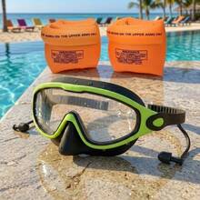 Swimming Goggles And Arm Floats Set, Soft And Lightweight, Solid Color Design, Anti-Fog, UV Protection, Wide Field Of Vision, Leak-Proof Swimming Mask - Multicolor - View 11