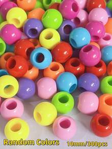 50pcs Acrylic Large Hole Round Solid Color Beads DIY Bracelet Necklace Phone Chain Pendant Tassel Dreamcatcher Jewelry Accessories - Multicolor - View 19
