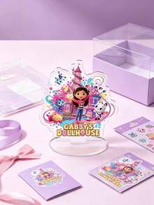 MASSDI Gabby Acrylic Tabletop Standee, Magic Castle Full‑Character Pattern Desktop Centerpiece Ornament, Transparent Acrylic Display Decor For Theme Party Table Setting & Indoor Desktop Collection Decoration - Multicolor - View 9