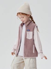 mini bala New Autumn Winter Unisex Young Girl Anti‑Static Fleece Vest Belly‑Warming Cozy Practical Layering Piece - Purple - View 2