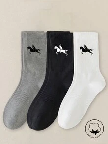 30/10/20/5/1/15 Pairs Men's Casual Cotton Mid-Calf Socks, Women's Socks, White/Black, Suitable For Winter/Autumn/Summer/Spring, Sports, Moisture-Wicking And Breathable - Multicolor - View 2