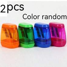 1/2/4/PCS Manual Pencil Sharpener - Dual Hole Compact Handheld Design, Suitable For Children, Students, Classroom And Home Office - Multicolor - View 10