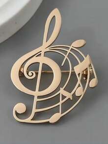 suteyi Men's Stainless Steel 18K Gold Treble Clef Music Symbol Brooch, Elegant Suit Jacket Badge, Exquisite Gift For Music Lovers And Musicians - Multicolor - View 6