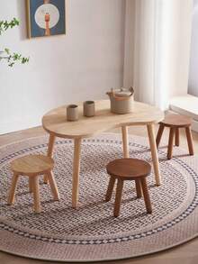 1pc Modern Solid Wood Round Stool, Indoor Plant Stand, Garden Bench, Mid-Century Style Plant Stool, Detachable Wooden Legs, Suitable For Plant Stand, Kitchen, Bathroom, Bedroom, Living Room - Multicolor - View 7
