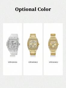 GUESS Men's Transparent Barrel-Shaped Multi-Function Quartz Watch With Silicone Strap GW0203G1 - one-size - View 10