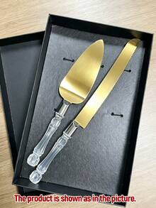 A6 Type Pizza Cutter & Server Set - Customizable Name Pizza Cutter & Server, Personalized Wedding Cake Knife & Server Set, Customized Crystal Handle Pizza Cutter & Server, Customizable Text Cake Server, Birthday Gift, Home Gift, Men, Women - Multicolor - View 16