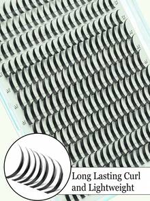 240 عنقود رموش D-Curl Spike، أطراف سوداء دقيقة مستدقة لمظهر عيون غربي حاد للغاية، أطوال مختلطة 10-18 ملم مع علامات الحجم، مثالية لمكياج عيون الثعلب ومشاهد الحفلات الموسيقية والارتداء اليومي الجريء - D - مشاهدة 7