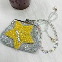 水果花卉串珠迷你零錢包，海洋風珍珠鍊扣式開合，清新甜美女款海灘度假旅行零錢袋 - 彩色 - 查看 15