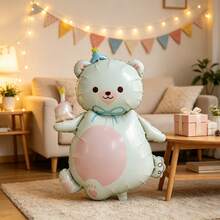 Cute Birthday Bear Aluminum Foil Balloon, Cartoon Design, Birthday Party Inflatable Decoration - Multicolor - View 4