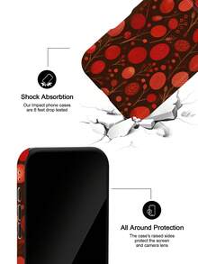 Black And Red Retro Cherry Print Case For IPhone18 Pro Max,17,17Pro Max,16Pro,15Pro Max,13pro,15,14,14Pro,13,12,11 - Dark Fruit Polka Dot - View 3