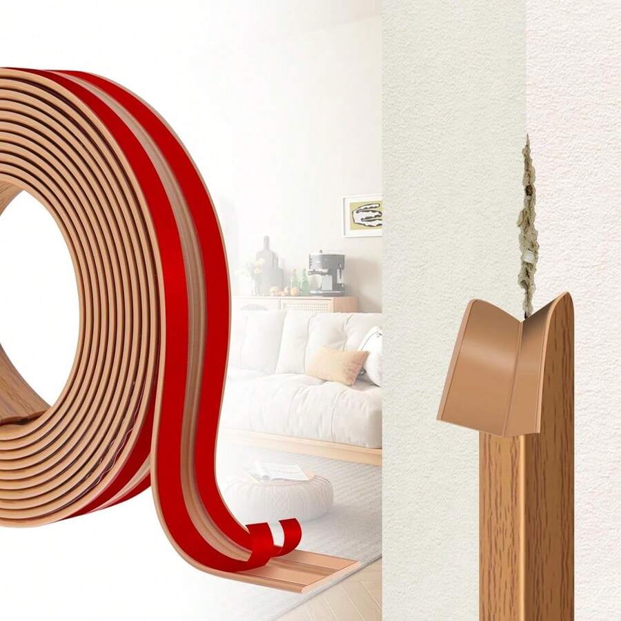1Pc 4cmX2M Flexible Corner Trim Moulding, Peel And Stick Wall Trim Molding, Inside & Outside Wall Corner Protector For Wall Edges, Floor, Window, Door, Ceiling And Countertop