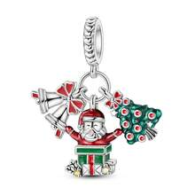 Christmas Charms-Santa Claus, Reindeer, Christmas Stockings, Gingerbread Men Pendants For Making DIY Bracelets Or Necklaces; Accessories Gifts - Silver - View 17