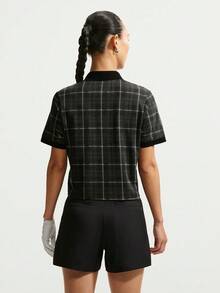 Nike Women's AS W NK DF FF Plaid Short Sleeve Knit Polo Shirt TIO0351-010 - Dark Grey - View 2