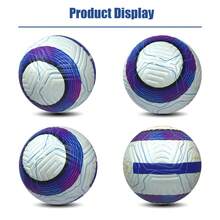 1pc High-Quality Seamless Hot-Attached No.5 Football, High-Quality Reinforced PU For Durability And Wear Resistance. Stable And Precise Flight Trajectory. A Two-In-One Product For Adult Competitions And Training, Meeting Various Field Usage Needs. - Blue - View 5
