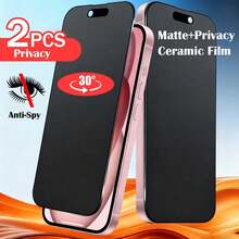 XINHONGYU 2片裝磨砂防窺螢幕保護貼，相容於 Phone 18 Pro Max/Phone 18 Pro/Phone 17 Pro Max 6.9 吋，軟膜材質，非玻璃，全螢幕覆蓋，防窺防盜防眩光，陶瓷膜，防指紋，相容於手機殼。相容於 Phone 17 Pro Max, 17 Air, 16 Pro Max/16 Pro/16 Plus/16/15 Pro Max/14 Pro Max/13 Mini/12/11/XS Max/XR/8 Plus/7 Plus - 2個 - 查看 45