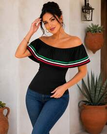 Women Knit Tops - Black - View 5