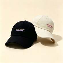 1pc LOVELY Letter Embroidered Baseball Cap Solid Color Adjustable Soft Brim Casual Sun Hat Unisex Dad Hat - Multicolor - View 4