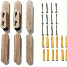 2pcs Solid Wood Wall Hooks, Strong Load-Bearing Wooden Coat Hooks, Minimalist Wall Hat Rack And Towel Rack, Space-Saving Entryway Storage Accessories, Suitable For Bathroom, Bedroom And Home Decor - View 9