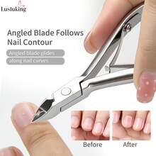 LUSLUKING Professional Nail Nipper For Ingrown Nails, Sharp Stainless Steel Cuticle Cutter, Heavy Duty Toenail Clippers With Non-Slip Ergonomic Handle, Manicure & Pedicure Tool For Home Salon Use - Multicolor - View 2