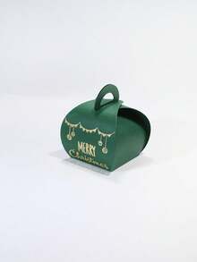 10pcs Festive Christmas Favor Boxes, Cute Curved Paper Gift Packaging With Bowknot Closure And Metallic Gold Lettering, Easy Assembly Holiday Boxes For Stocking Fillers, Winter Parties, Seasonal Giveaways And Family Celebrations - 5.5X5.5X6.5cm - View 13