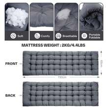 Fold Out Guest Folding Camping Bed With Removeable Cushioned Mattress - Grey - View 3