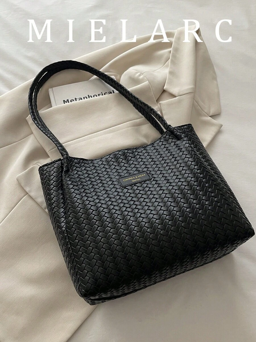 Woven Texture Large Capacity Fashionable Tote Bag For Women 2026 Cross-Border New Niche Commuter Shoulder Bag
