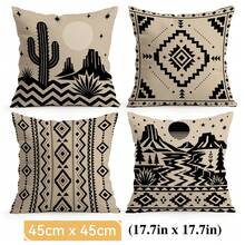 4pcs/1pc Western Desert Geometric Pattern Pillow Covers, Single-Sided Printed Pillow Covers, Suitable For Living Room, Bedroom, Home Decor, All-Season Pillow Covers - Multicolor - View 13