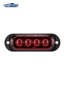 GLANBERT 4入組卡車4 LED透鏡側燈 12-24V 拖車警示燈 車用標記燈 緊急照明燈 - 彩色 - 查看 6