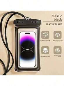 1pc Waterproof Phone Case - Casual Style, PVC Material, Fluorescent Color - Compatible With IPhone 15, 14, 13, 12, 11 Pro Max, XS, Plus; Compatible With Samsung Galaxy Phones (Up To 7.0 Inches) - Perfect For Summer Vacation, Diving, Swimming And Beach Activities - Multicolor - View 18