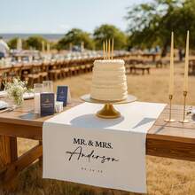 1pc Personalized Wedding Table Runner, Customizable Text, Suitable For Fashionable Wedding Reception And Special Occasions - Multicolor - View 4