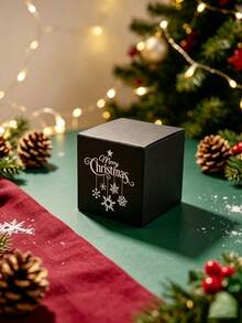 10pcs Luxury Christmas Favor Boxes, Festive Mini Paper Packaging With Metallic Foil Lettering And Hanging Snowflake Design, Easy Assembly Gift Boxes For Stocking Fillers, Winter Parties, Seasonal Giveaways And Holiday Displays - 8x8x8cm - View 6