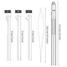 1 Set 4‑In‑1 Hair Extension Tools Combo, Includes 3 Hook Needles, 1 Holder, 1 Pulling Needle Loop Threader, Comes With 200 Silicone Hair Extension Ring Beads, Suitable For Wig Hair Extensions, Feather Hair Extensions And Other Hair Extension Styles, Halloween - View 5