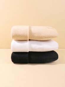 4pcs Baby Solid Color Minimalist Beanie, Soft Comfortable Warm Knitted Hat, Woolen Cap, Gift For Autumn/Winter - Multicolor - View 4