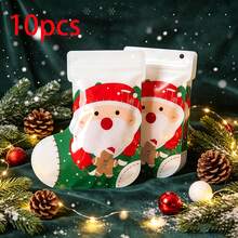 10 buah Kantong Hadiah Natal Berbentuk Kaus Kaki untuk Camilan/Permen Natal, Kantong Kemasan Hadiah Kecil untuk Permen Liburan/Dekorasi Pohon Natal, Tersedia Berbagai Gaya - View 6