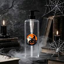 1pc/2pcs/3pcs 400ml Pumpkin And Ghost Cartoon Pattern Transparent Square Soap Dispenser, Refillable Shampoo, Body Wash And Conditioner Dispenser, Halloween Theme - Suitable For Halloween, Shower, Hotel, Kitchen Use - No Electricity Required - Clear - View 4