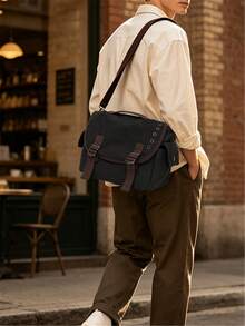 Versatile Flap Over Shoulder Crossbody Bag For Men - Multicolor - View 15