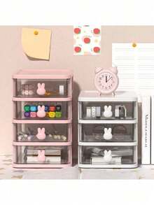 2/3/4/5 Layer Drawer Storage Organizer, Transparent Plastic Storage Box, Large Capacity Multi-Layer Drawer, For Home, Office, Desktop Storage - Multicolor - View 4